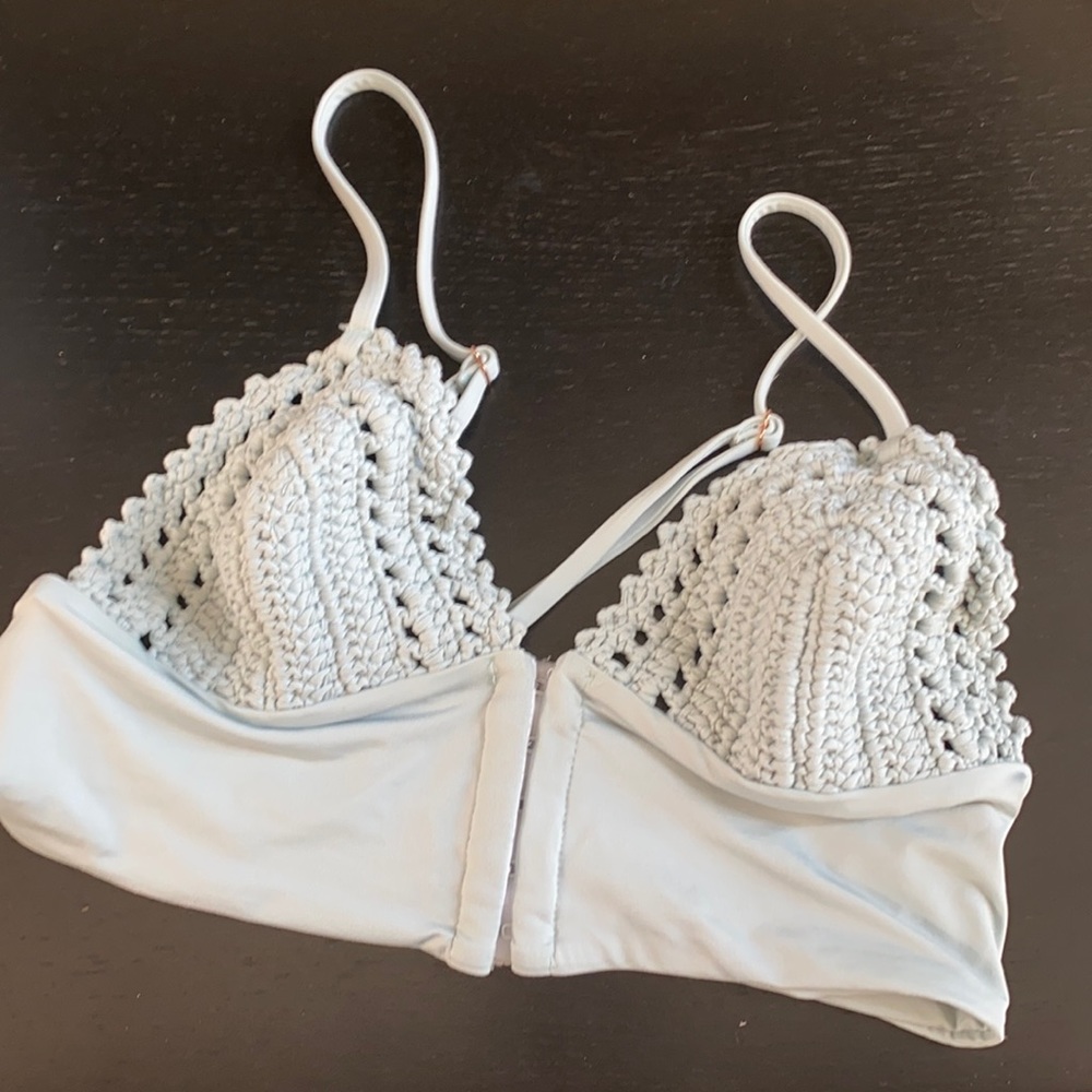 Frankies bikinis Ayla top in sea salt blue.